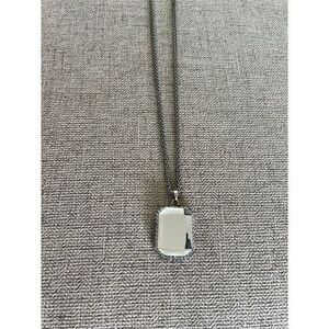 NWT Paparazzi long‎ silver necklace with diamond pendant and matching earrings